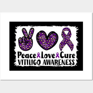 Peace Love Cure Vitiligo Awareness Posters and Art